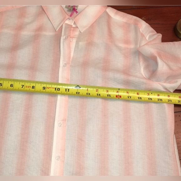 Cremieux Women's Pink and White Shirt Sz Large NWT - Picture 7 of 7